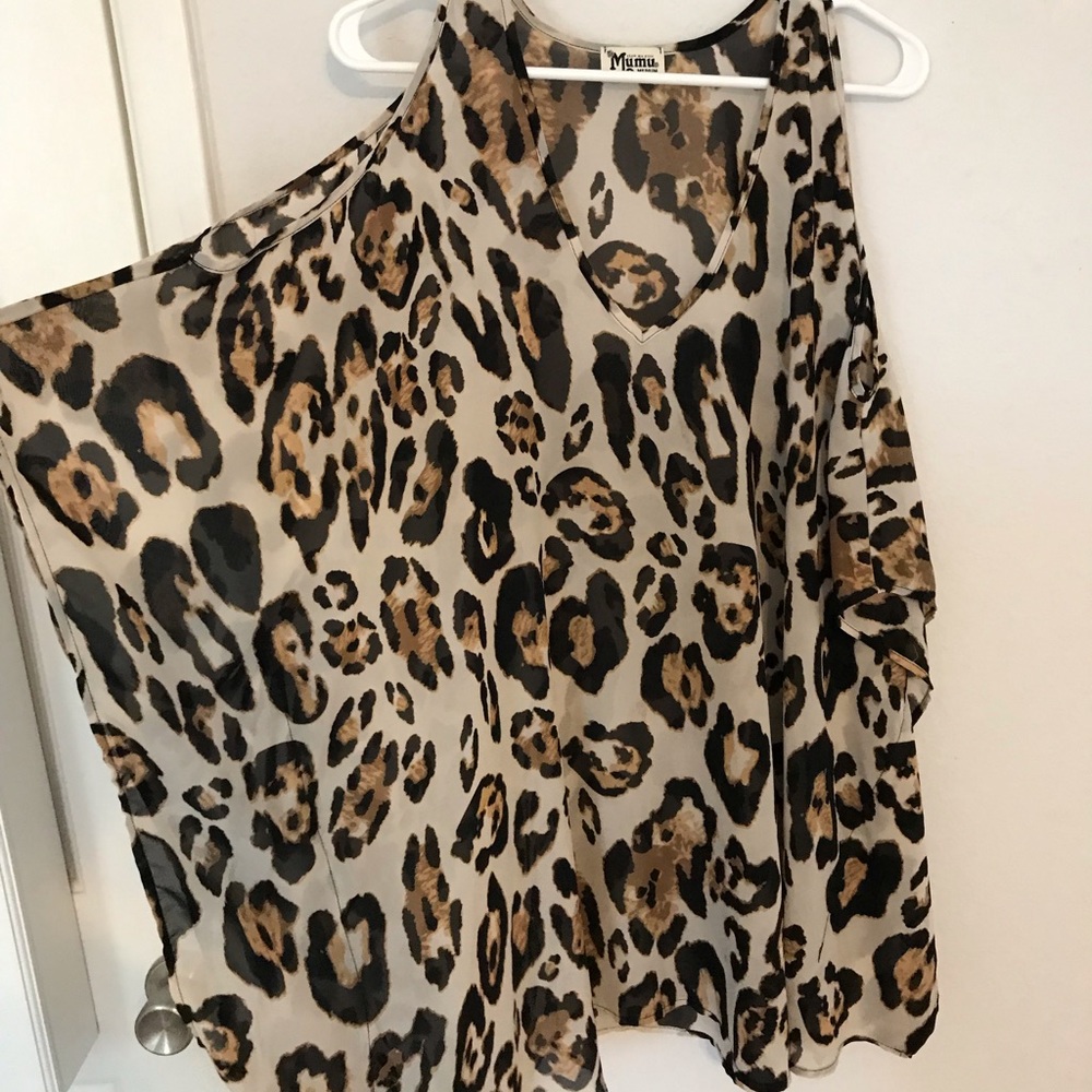 Show Me Your Mumu Leopard Cold Shoulder Tunic